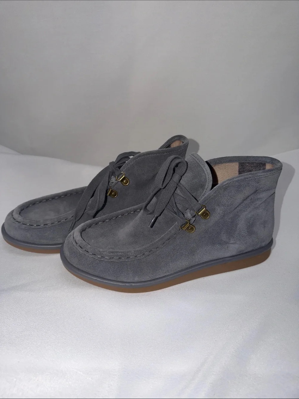 Lucky Brand Gray Suede Chukka Mule Boots